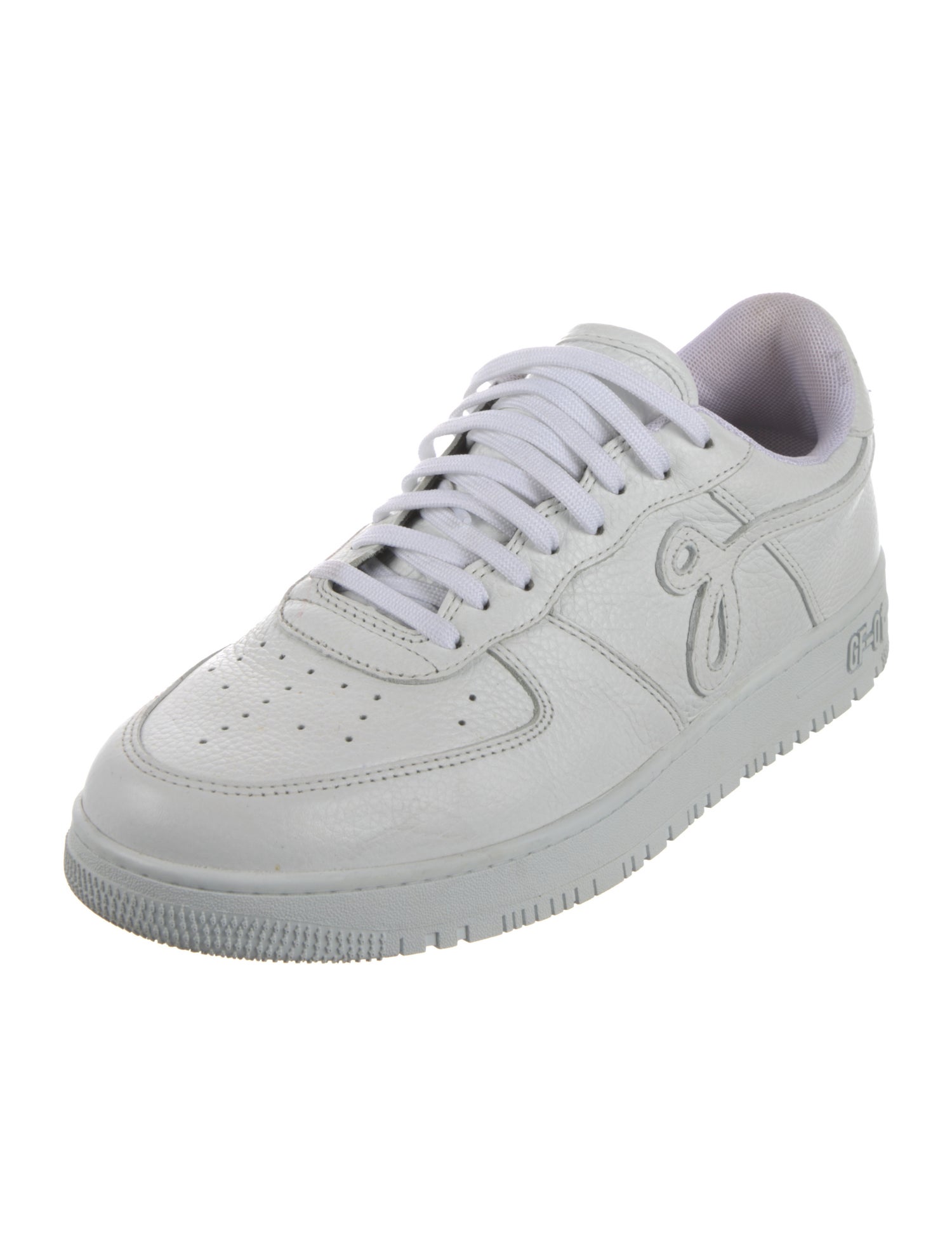 John Geiger Leather Embroidered Accent Sneakers