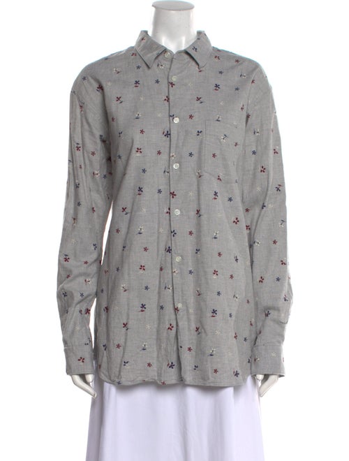 Junya Watanabe Comme de Garcons x marimekko Printed Long Sleeve Button-Up Top