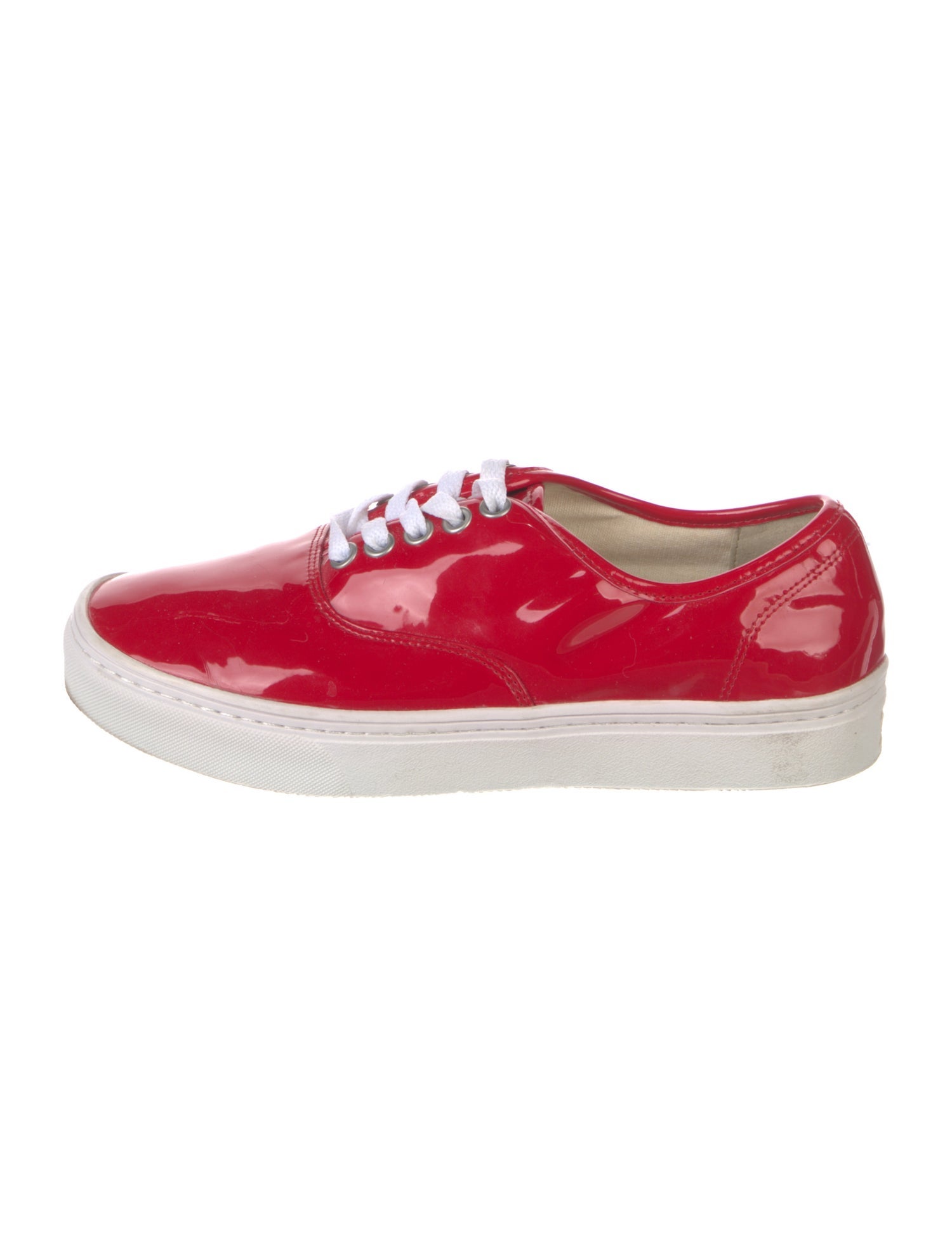 Junya Watanabe Comme des Garçons Patent Leather Colorblock Pattern Sneakers