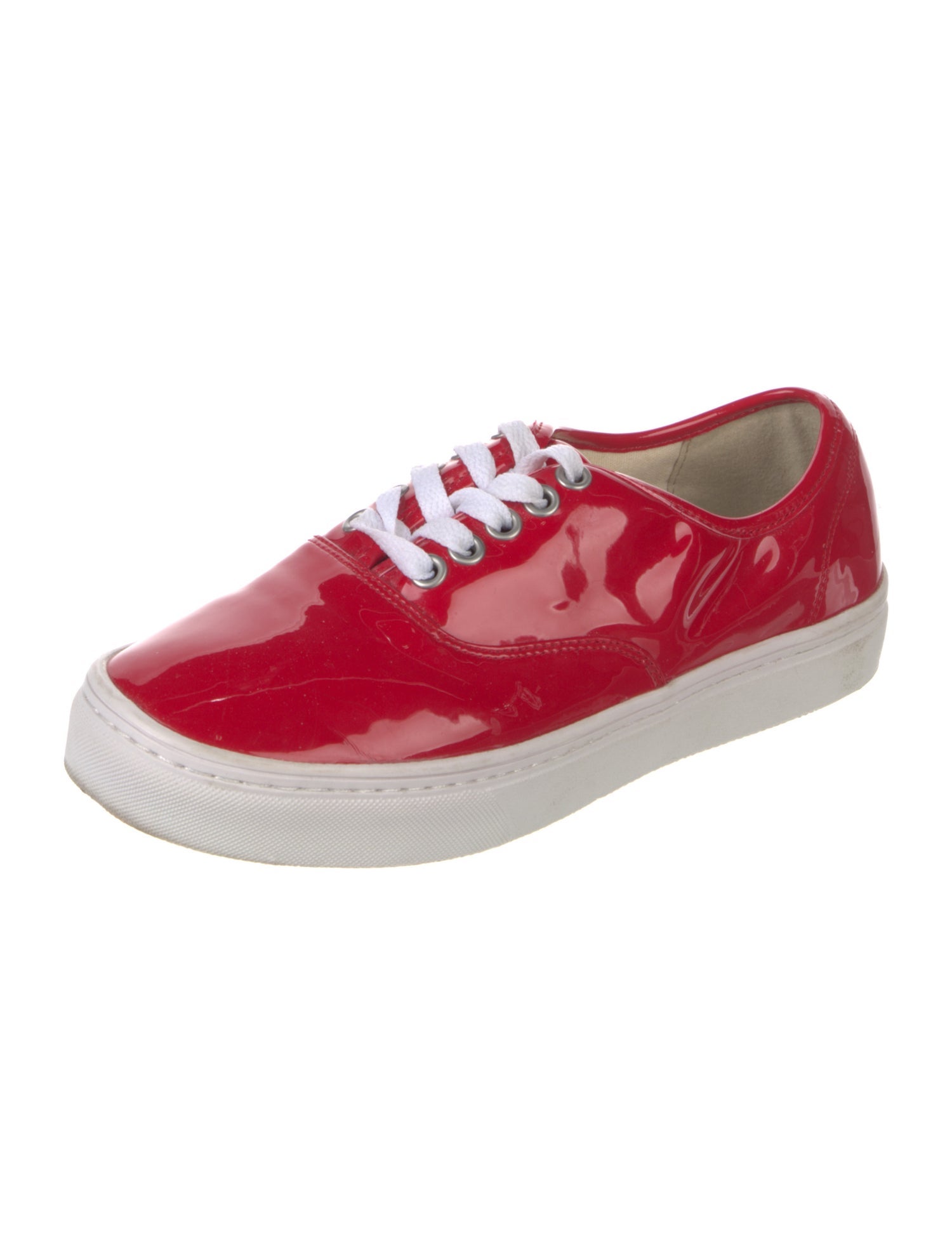 Junya Watanabe Comme des Garçons Patent Leather Colorblock Pattern Sneakers
