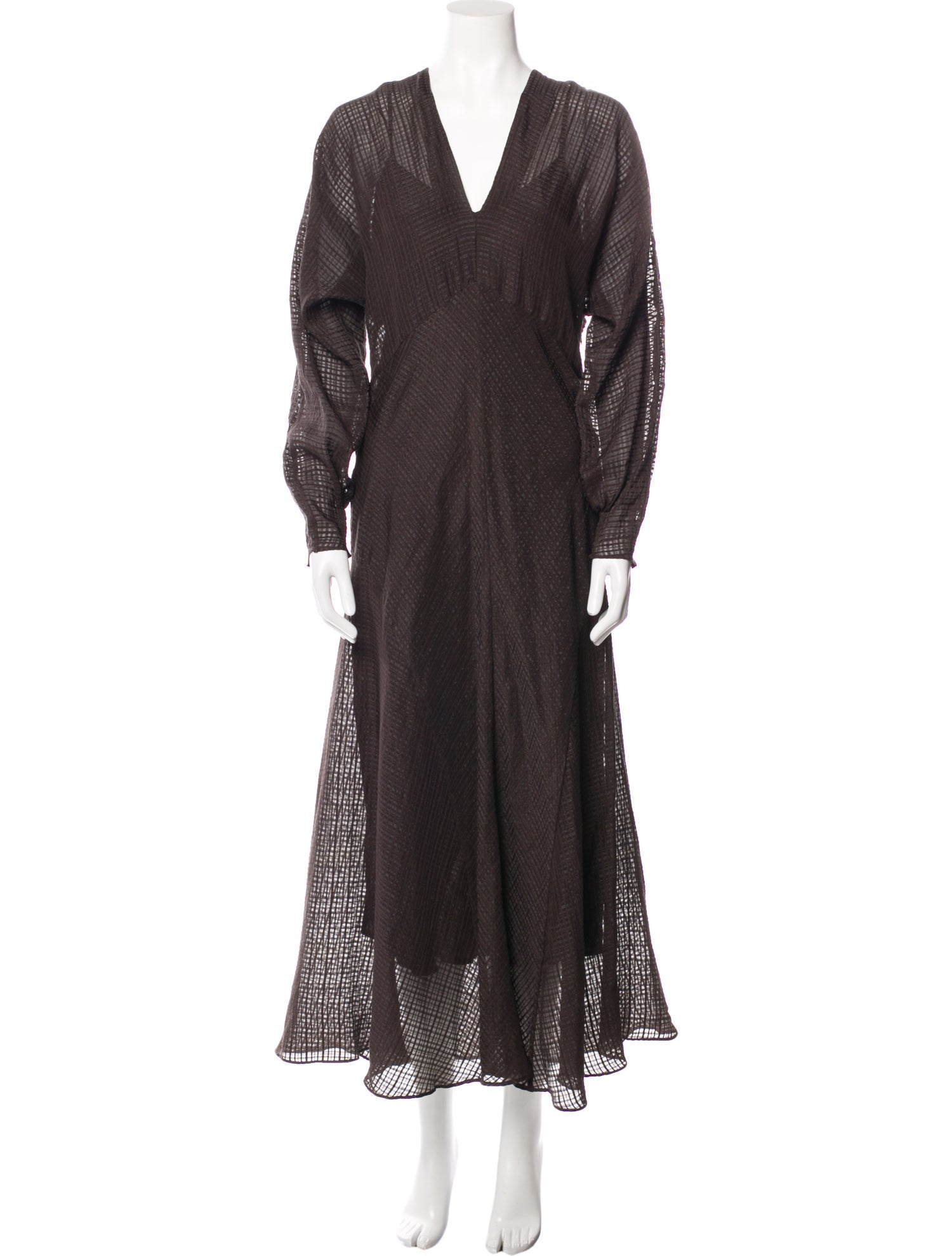 Jigsaw Silk Long Dress Brown Dresses, Clothing WJGSW21215 The