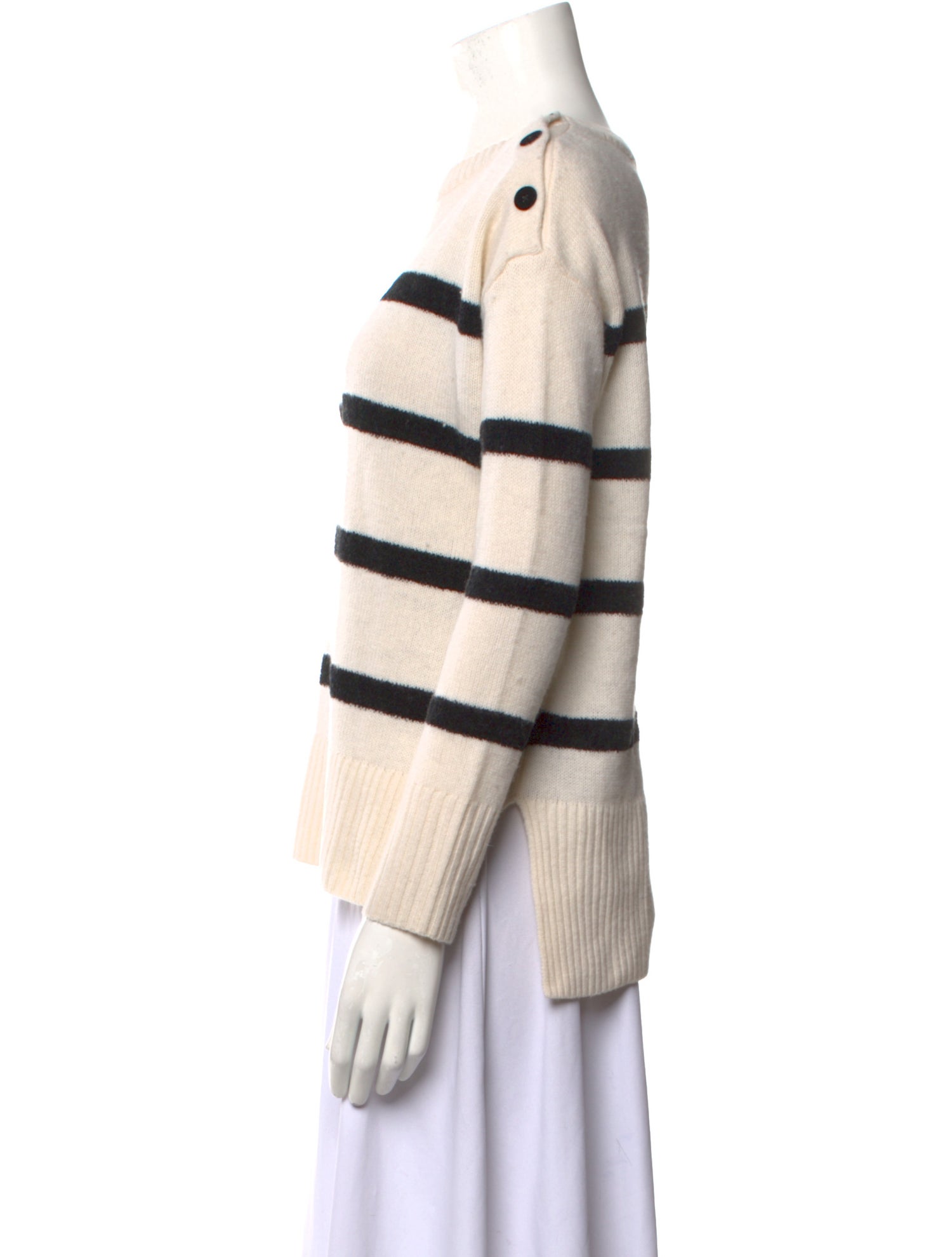 Jigsaw Striped Bateau Neckline Sweater