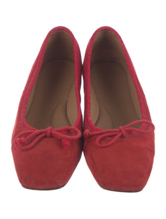 Jigsaw Suede Bow Accents Ballet Flats
