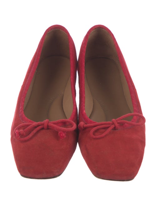 Jigsaw Suede Bow Accents Ballet Flats