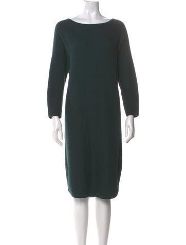 Pre-owned Jigsaw Bateau Neckline Knee-length Dress In Green