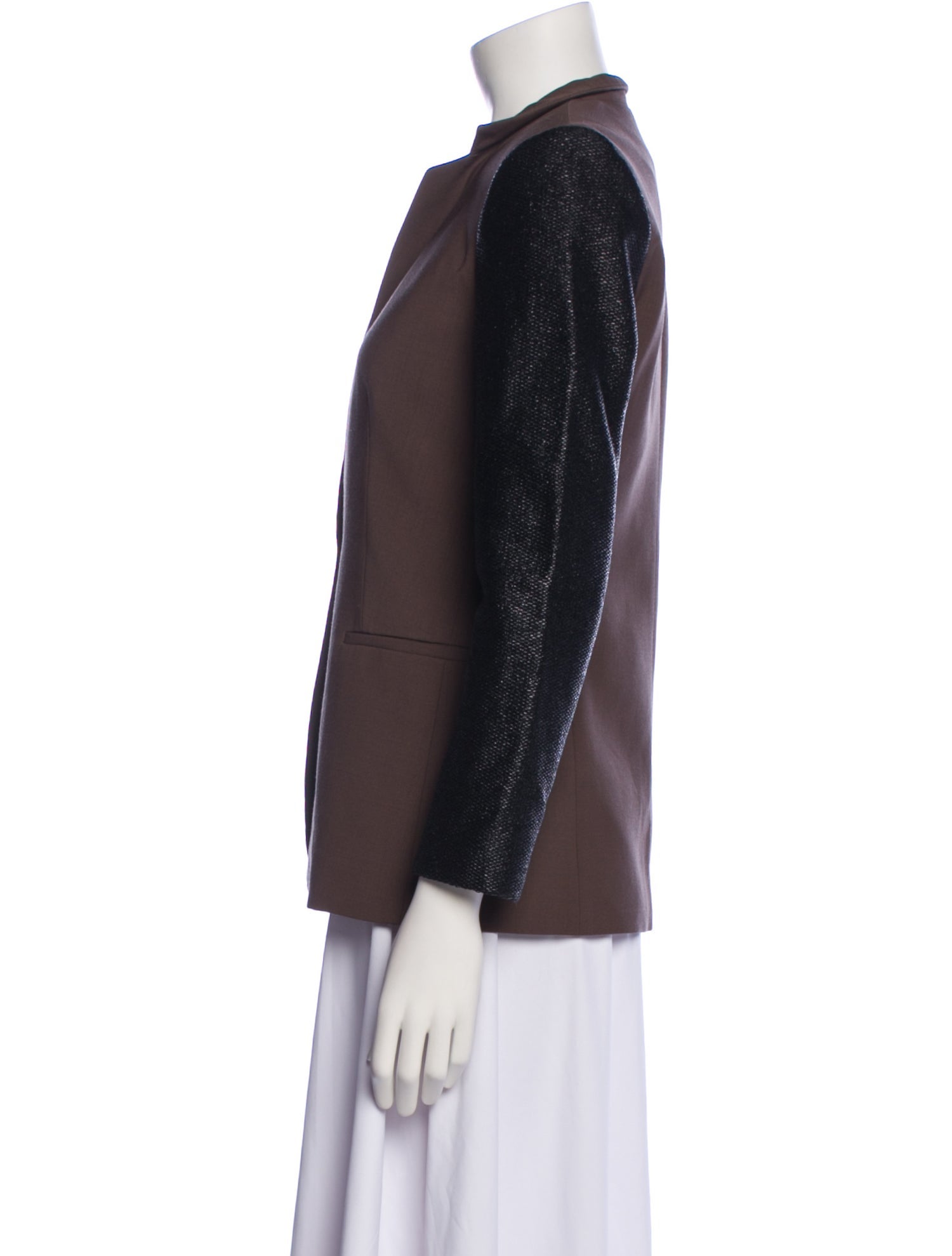Judith & Charles Virgin Wool Colorblock Pattern Jacket