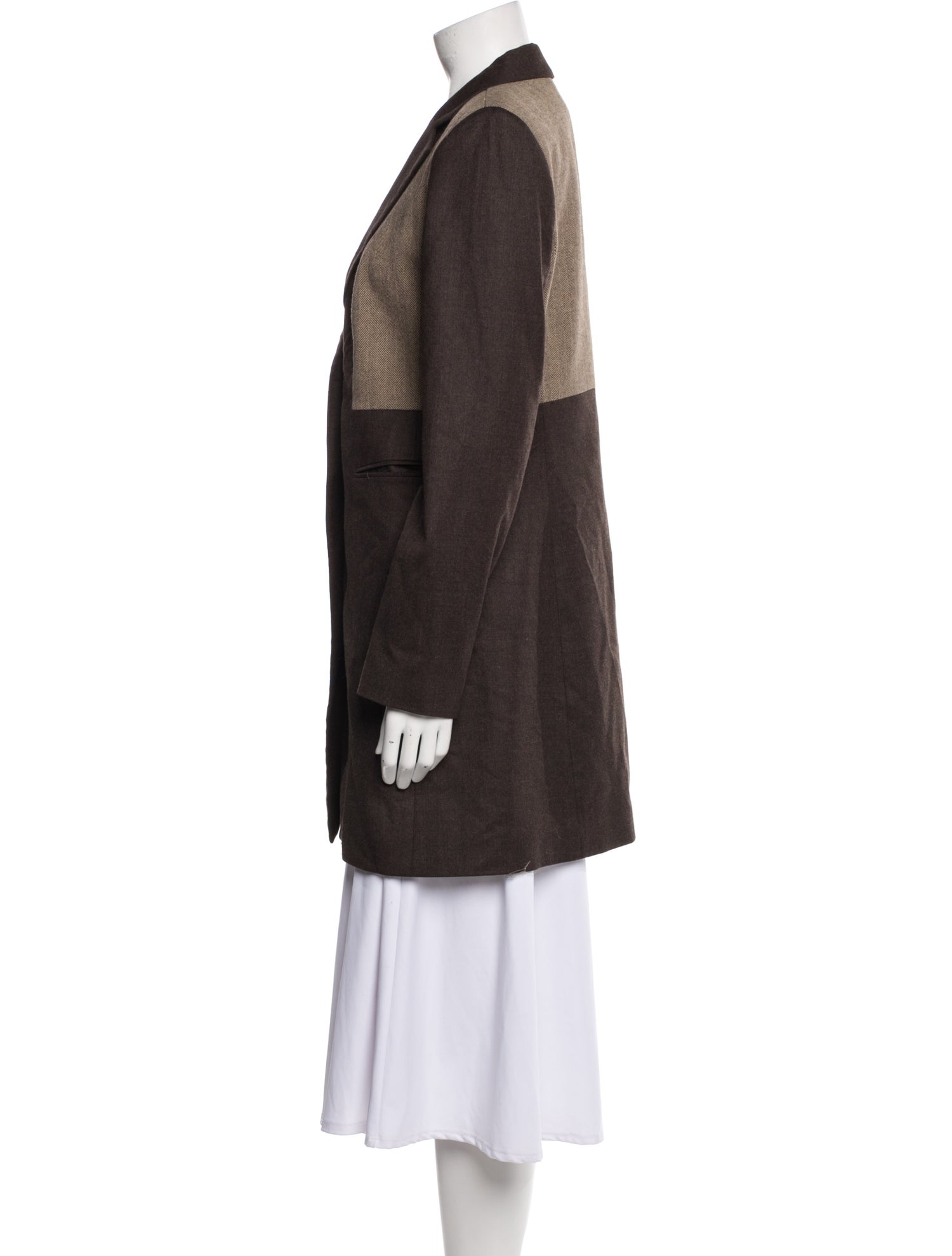 Judith & Charles Wool Colorblock Pattern Coat