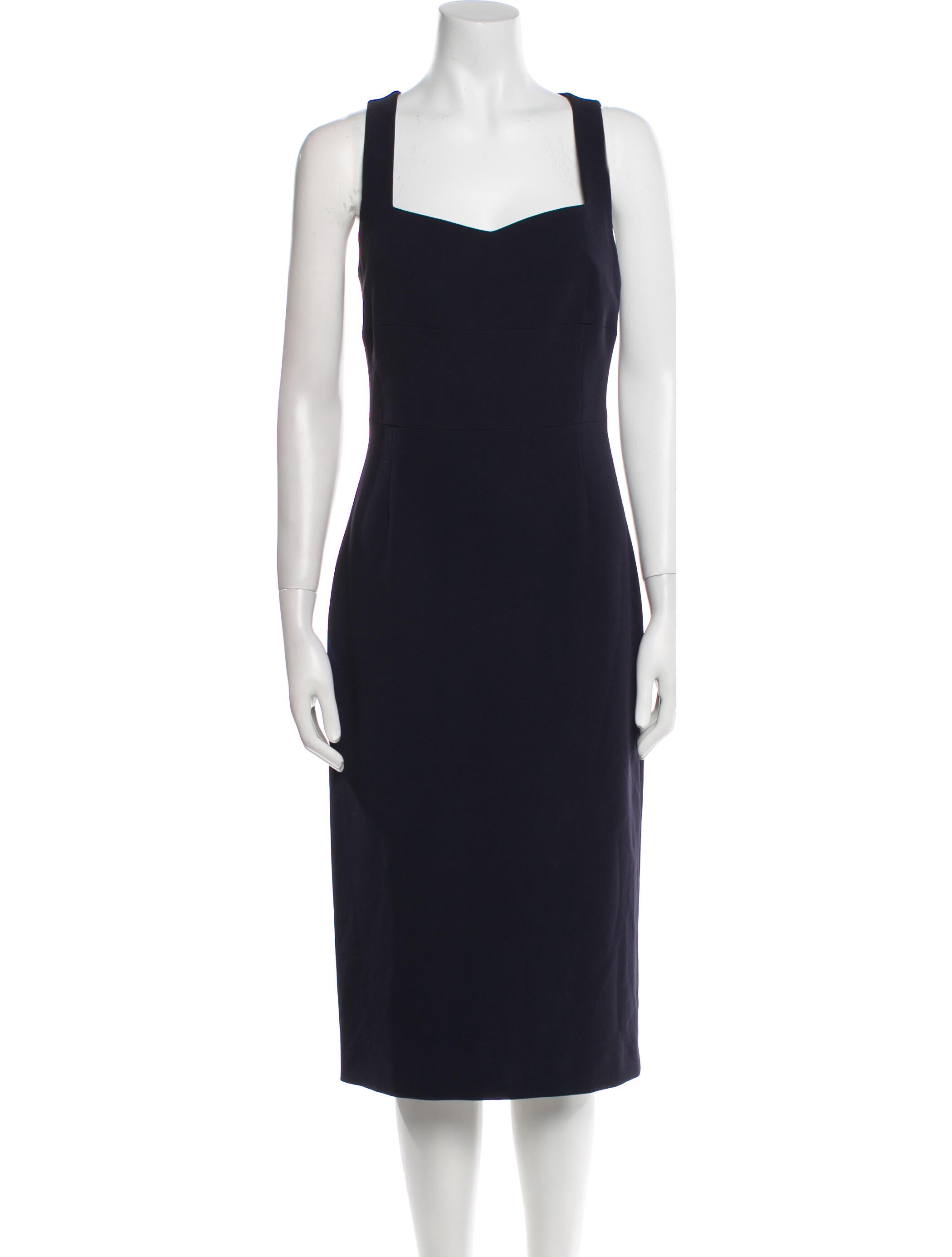 Judith & Charles Square Neckline Midi Length Dress