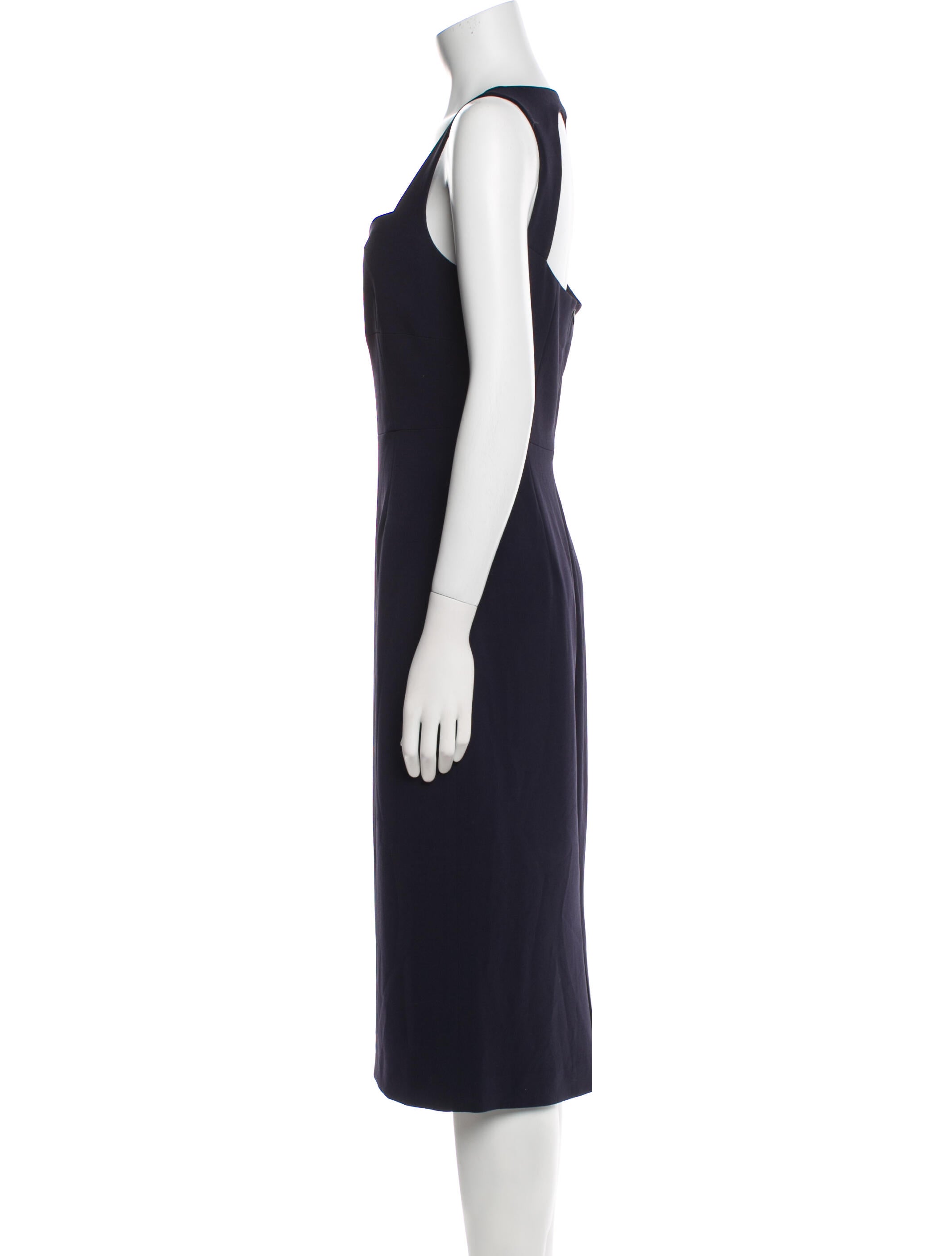 Judith & Charles Square Neckline Midi Length Dress