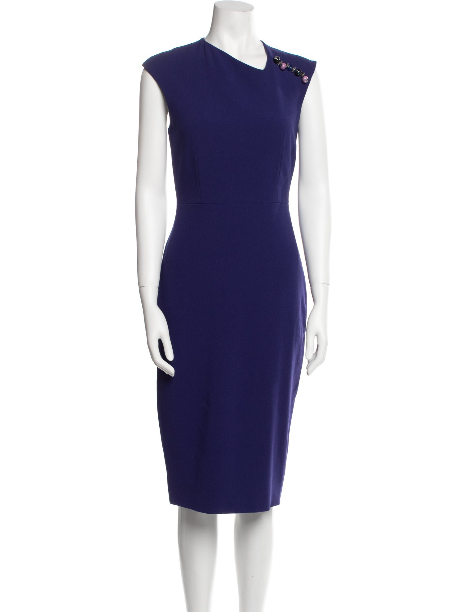Judith & Charles V-Neck Midi Length Dress
