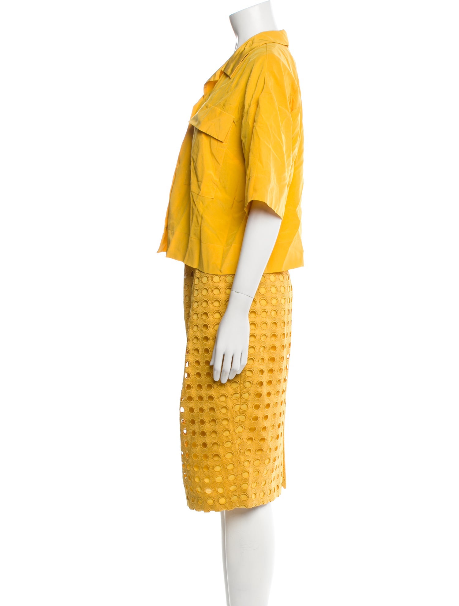 Judith & Charles Lace Pattern Embroidered Accent Skirt Set