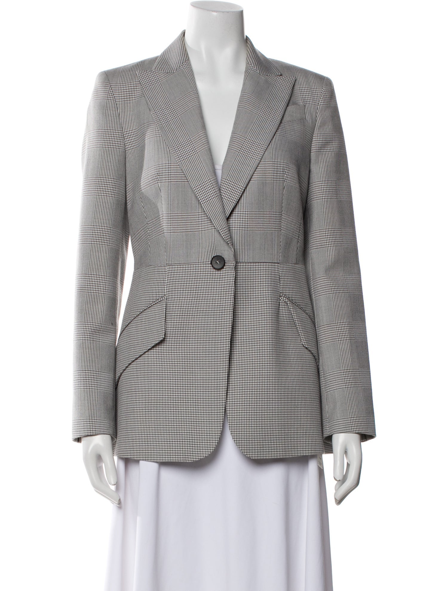 Judith & Charles Virgin Wool Houndstooth Print Blazer