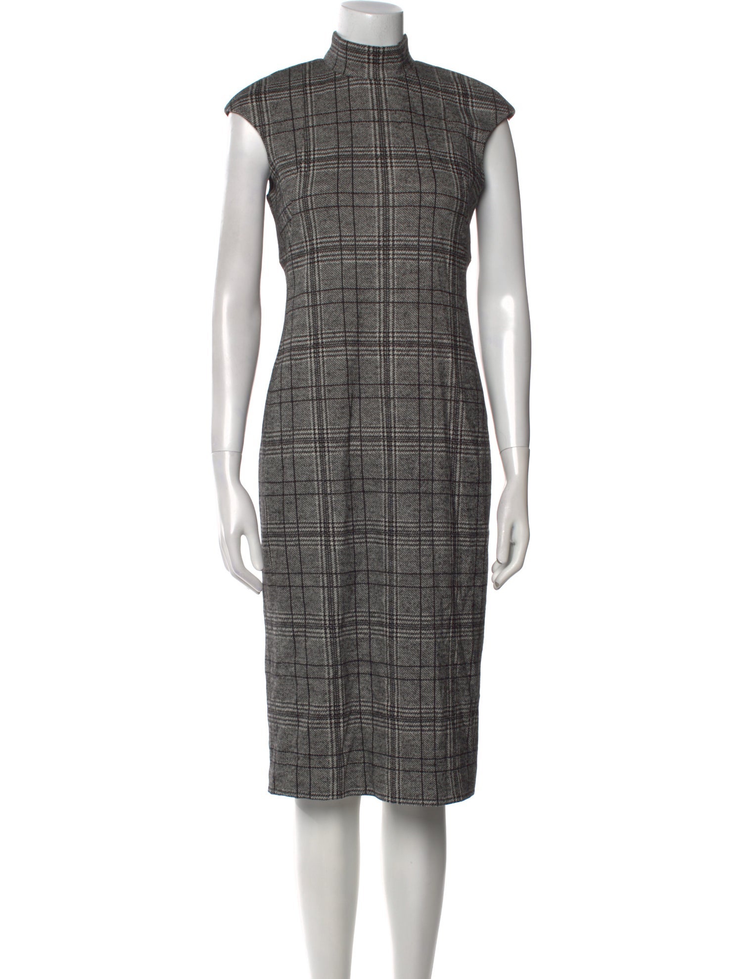 Judith & Charles Plaid Print Midi Length Dress