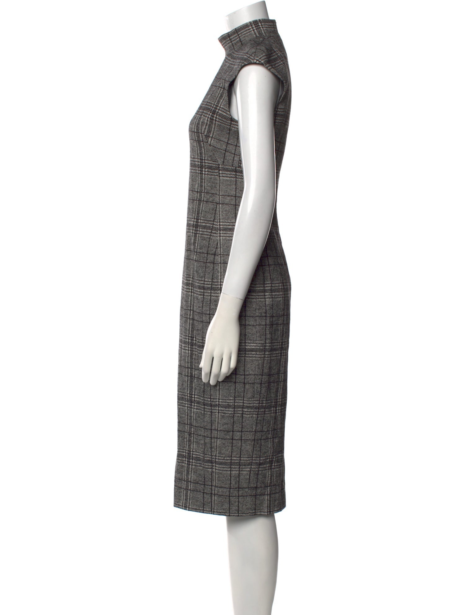 Judith & Charles Plaid Print Midi Length Dress