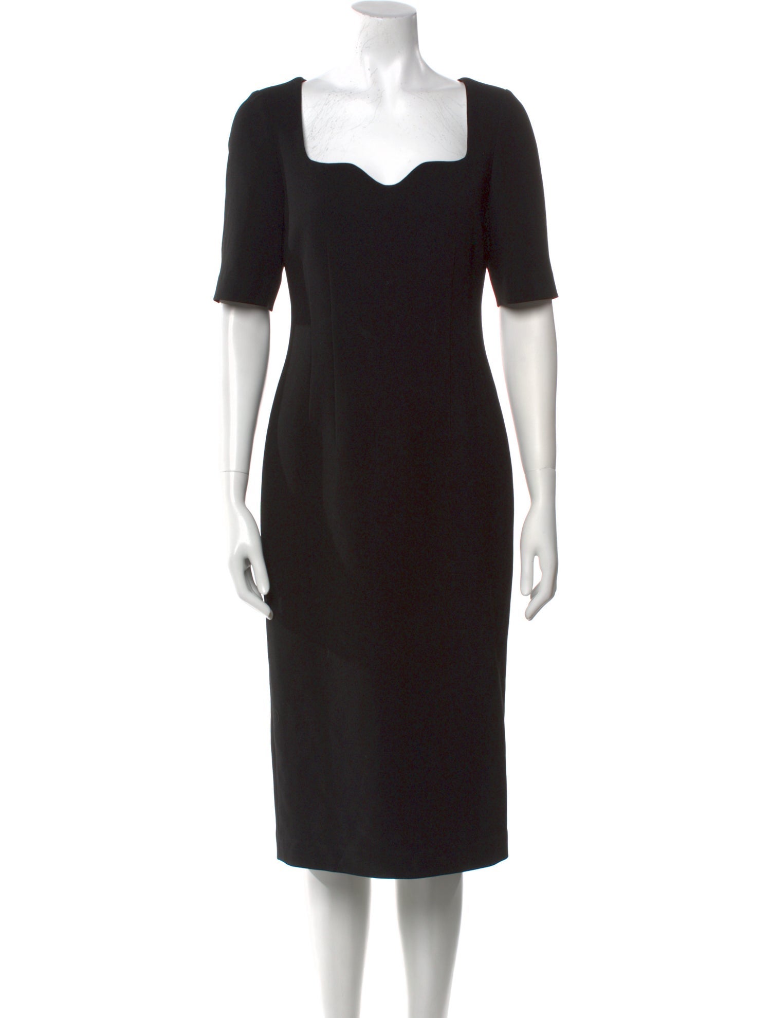 Judith & Charles Square Neckline Midi Length Dress