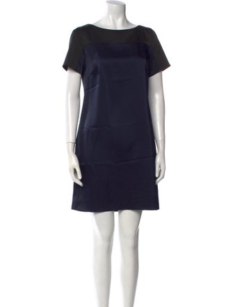Judith & Charles Bateau Neckline Mini Dress