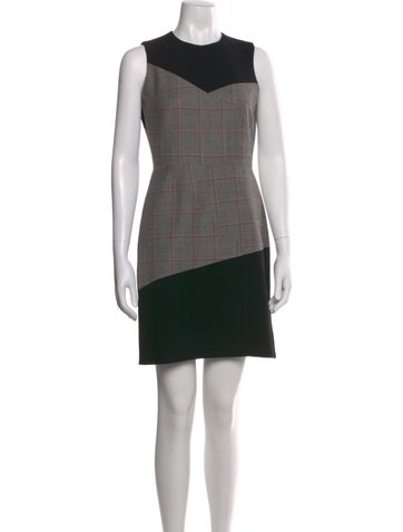 Pre-owned Judith & Charles Plaid Print Mini Dress In Gray
