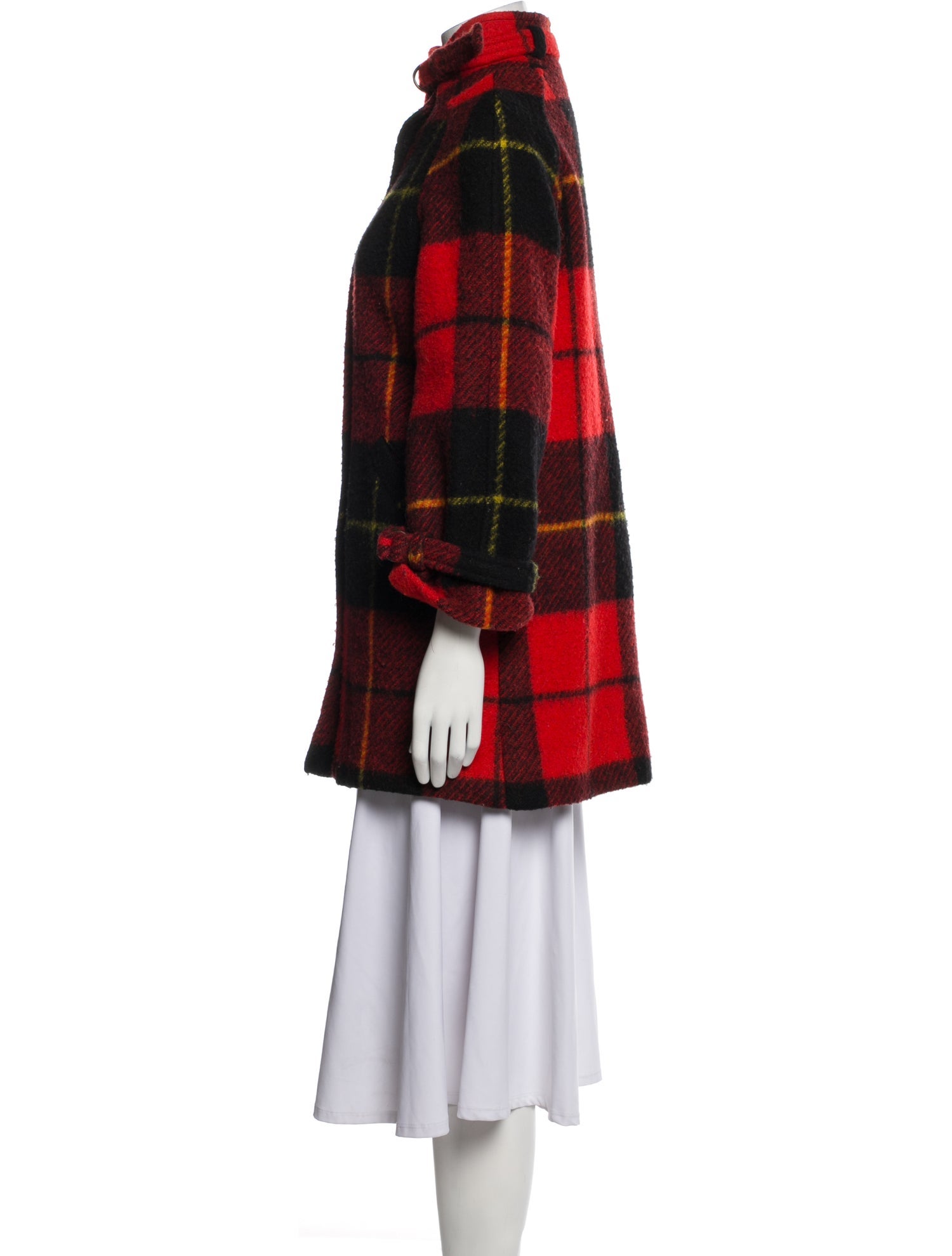 Jimmy Hourihan Wool Plaid Print Peacoat