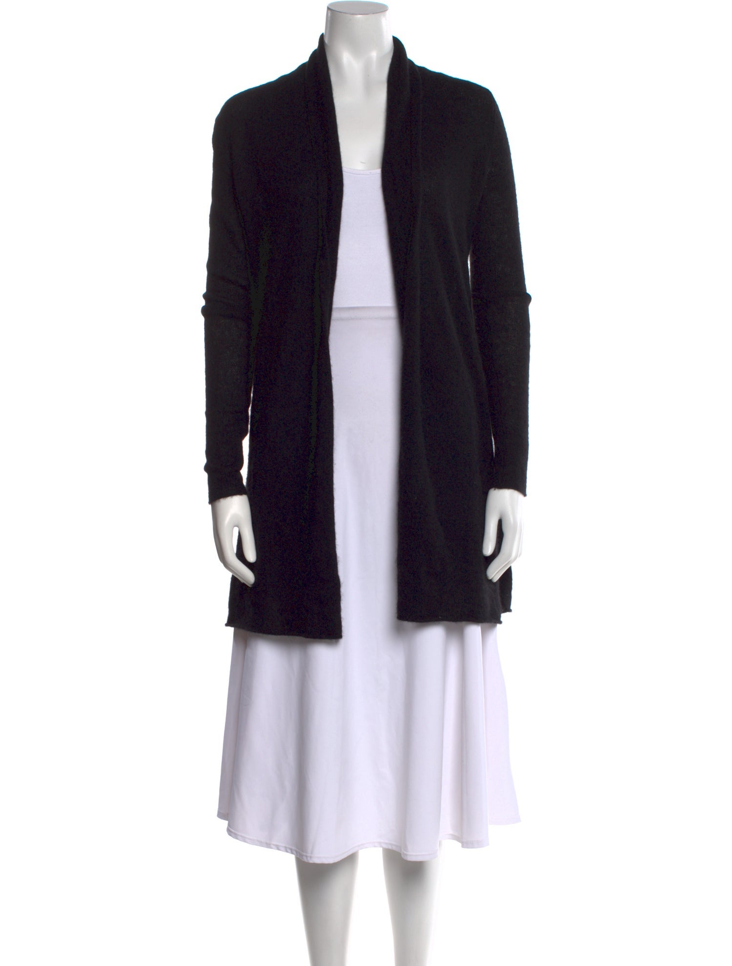 White Warren x Jacky Blue Cashmere Open Front Sweater