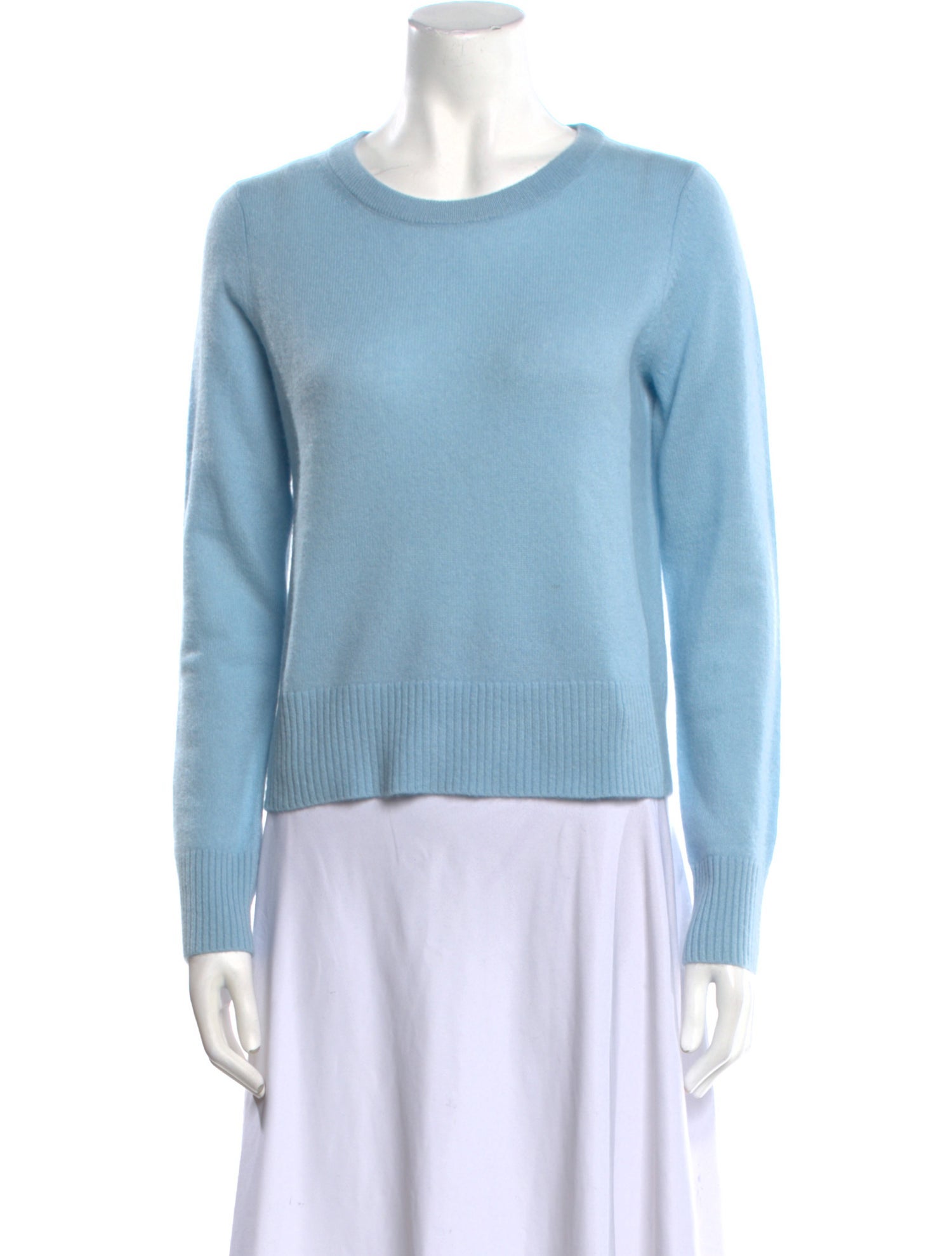 White Warren x Jacky Blue Cashmere Crew Neck Sweater