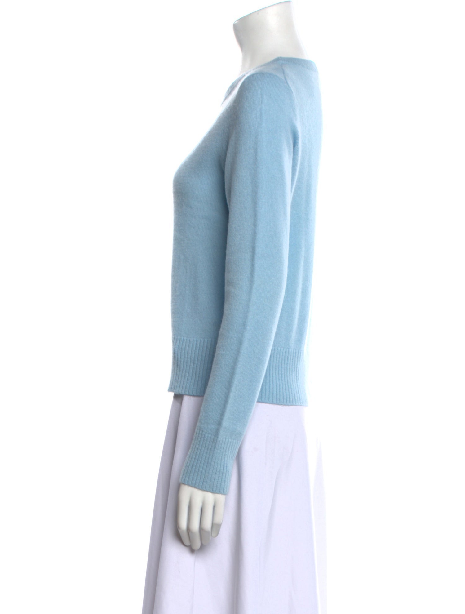 White Warren x Jacky Blue Cashmere Crew Neck Sweater