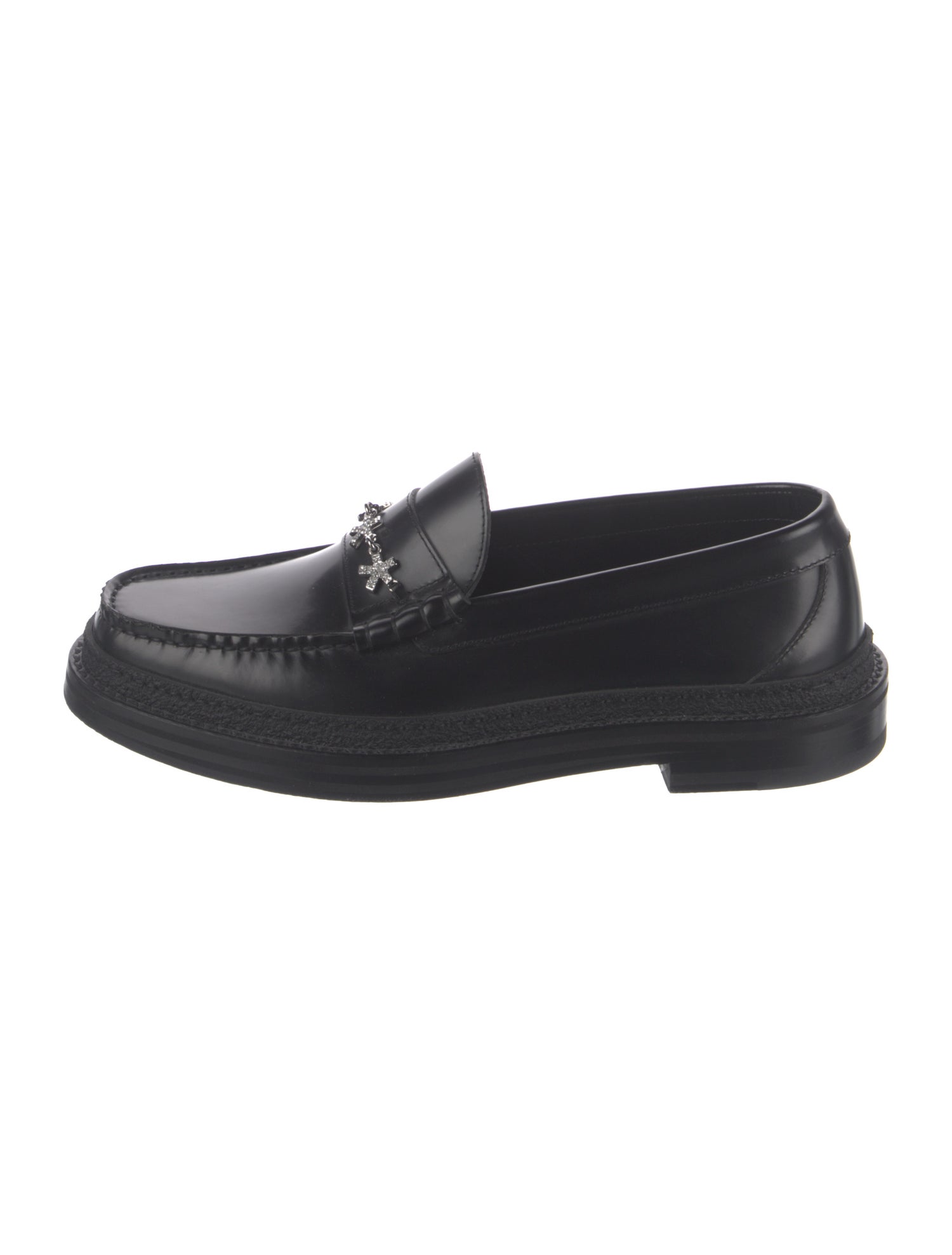 Jimmy Choo x Eric Haze Curated by Poggy Leather Crystal Embellishments Loafers