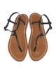 Doen & K.Jacques Leather Colorblock Pattern T-Strap Sandals