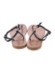 Doen & K.Jacques Leather Colorblock Pattern T-Strap Sandals