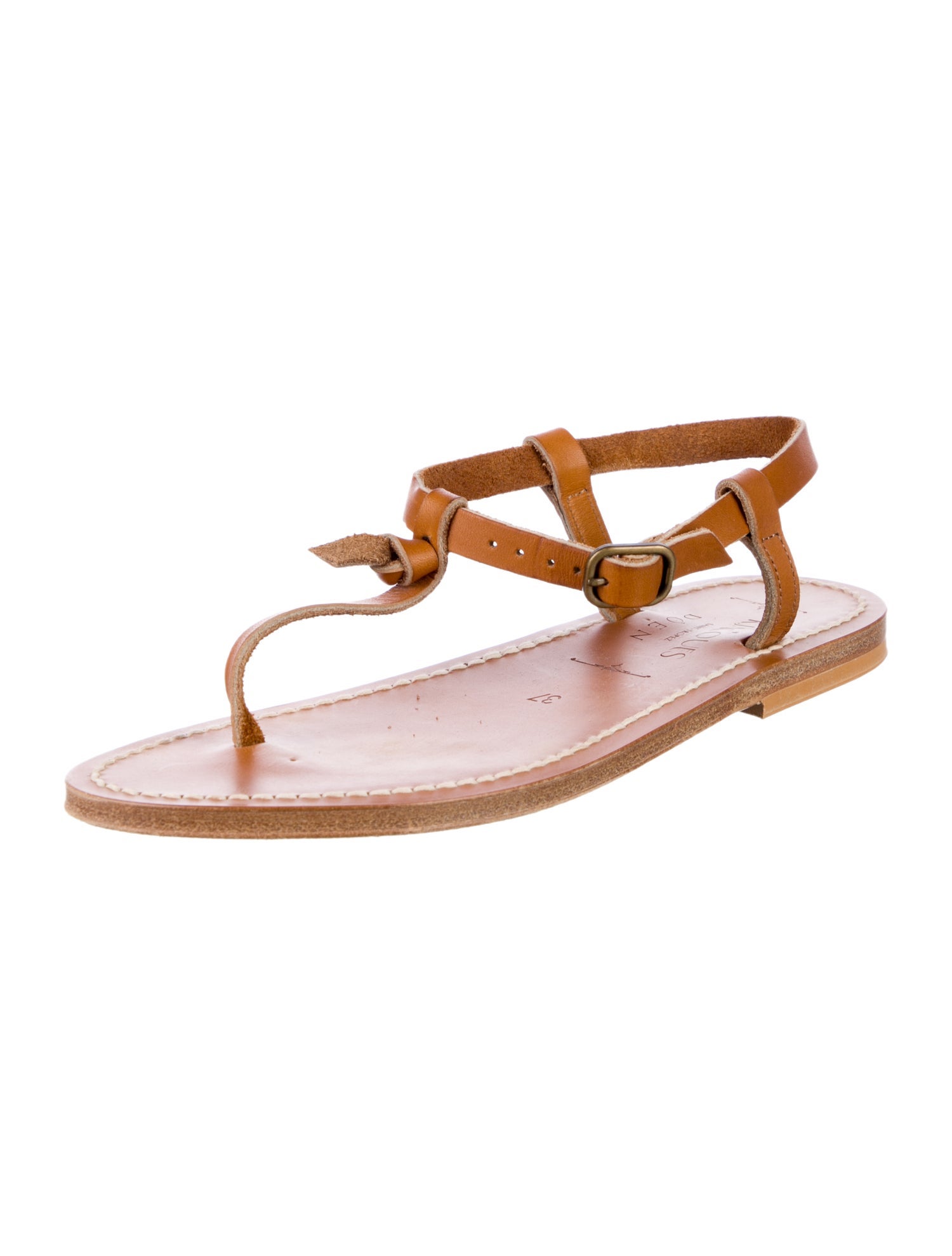 Doen & K.Jacques Leather T-Strap Sandals