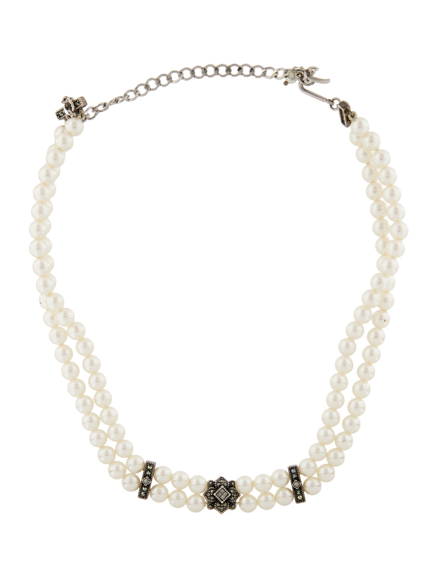 Judith Jack Faux Pearl Collar Necklace
