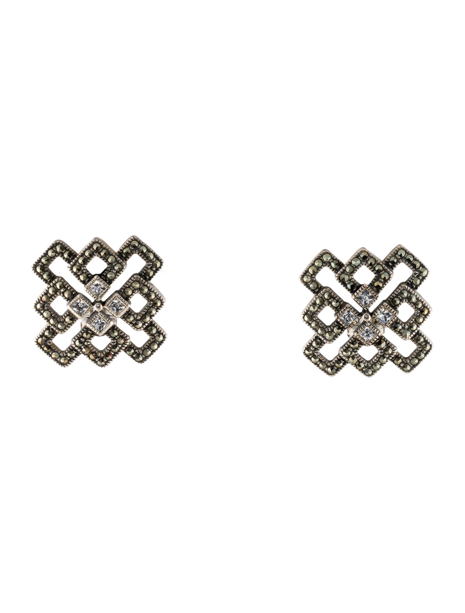Judith Jack Marcasite Clip-On Earrings