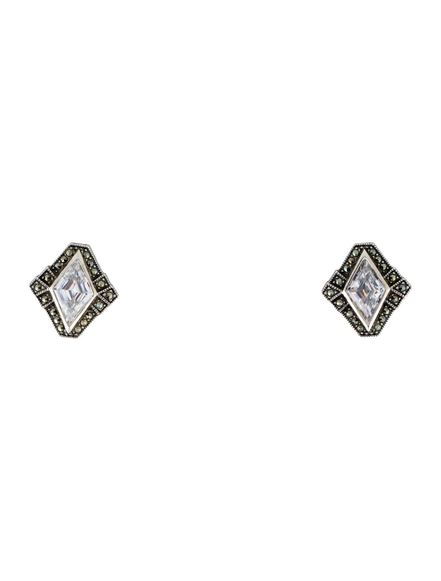 Judith Jack Marcasite & Crystal Earclip Earrings