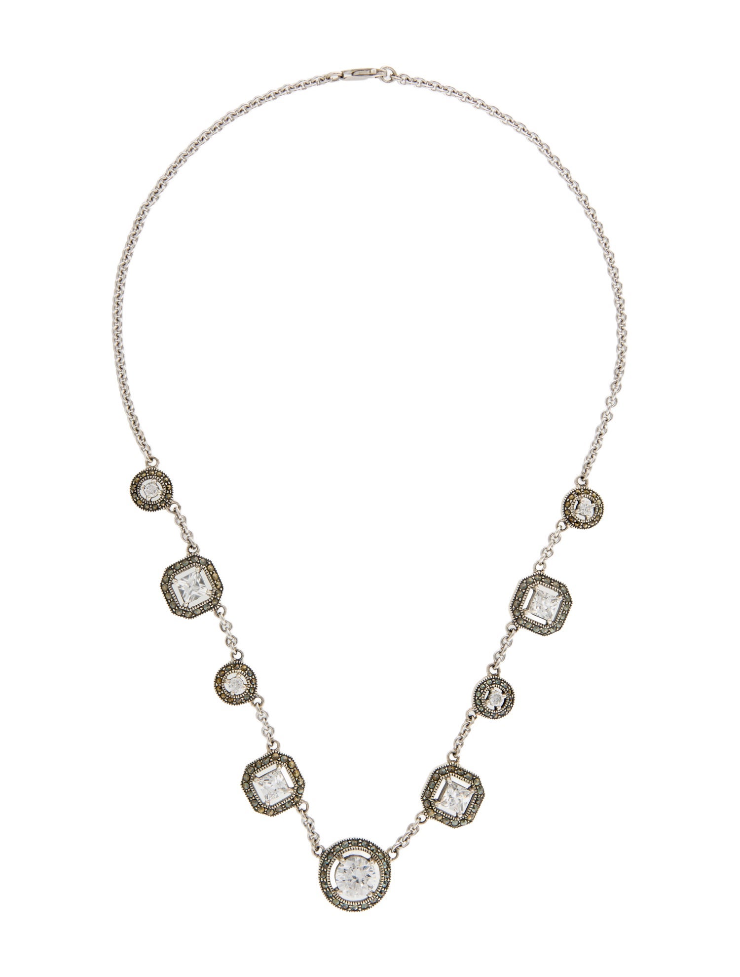 Judith Jack Marcasite & Cubic Zirconia Station Necklace