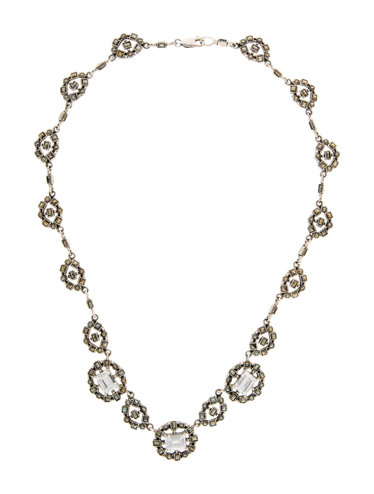 Judith Jack Marcasite & Cubic Zirconia Collar Necklace