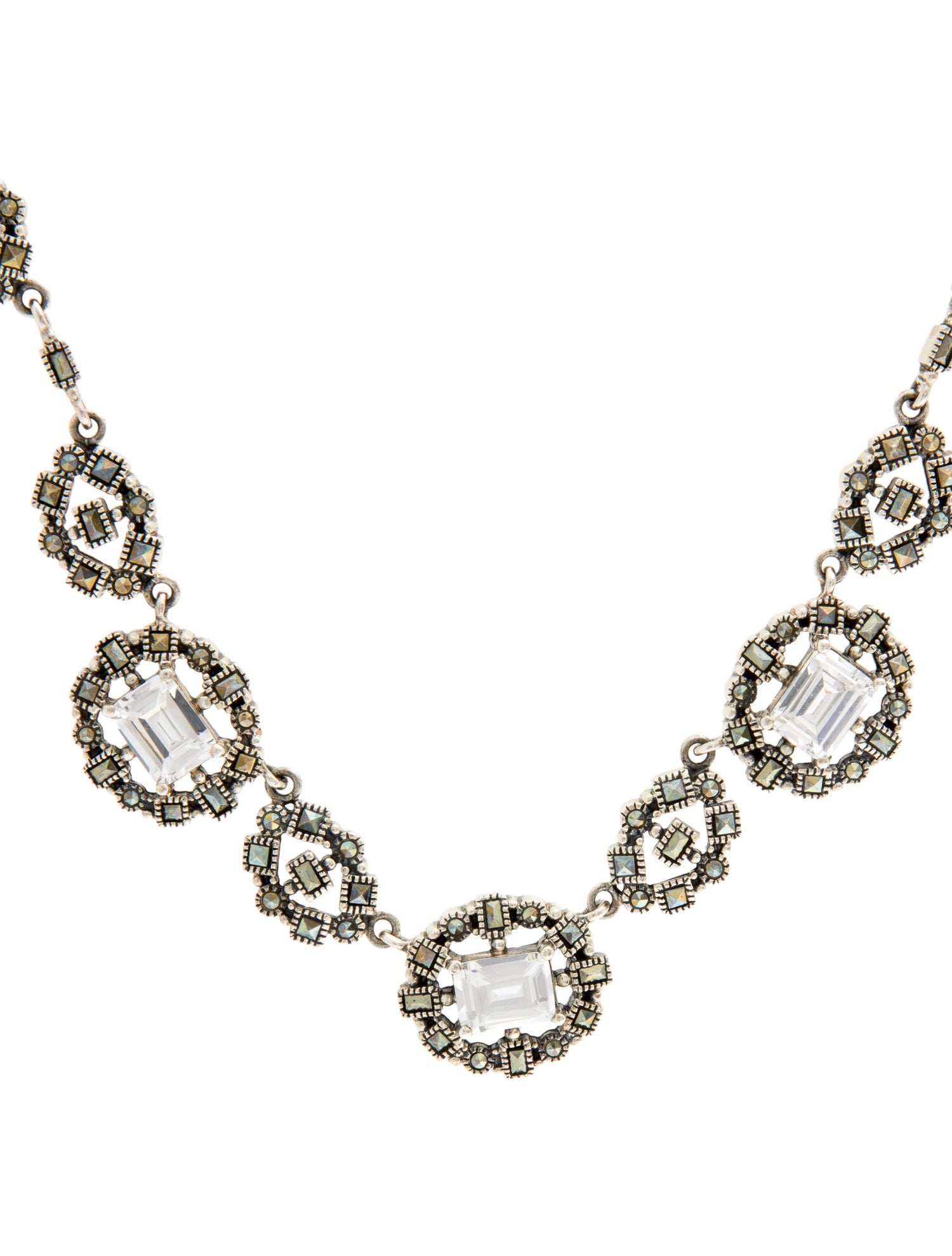 Judith Jack Marcasite & Cubic Zirconia Collar Necklace