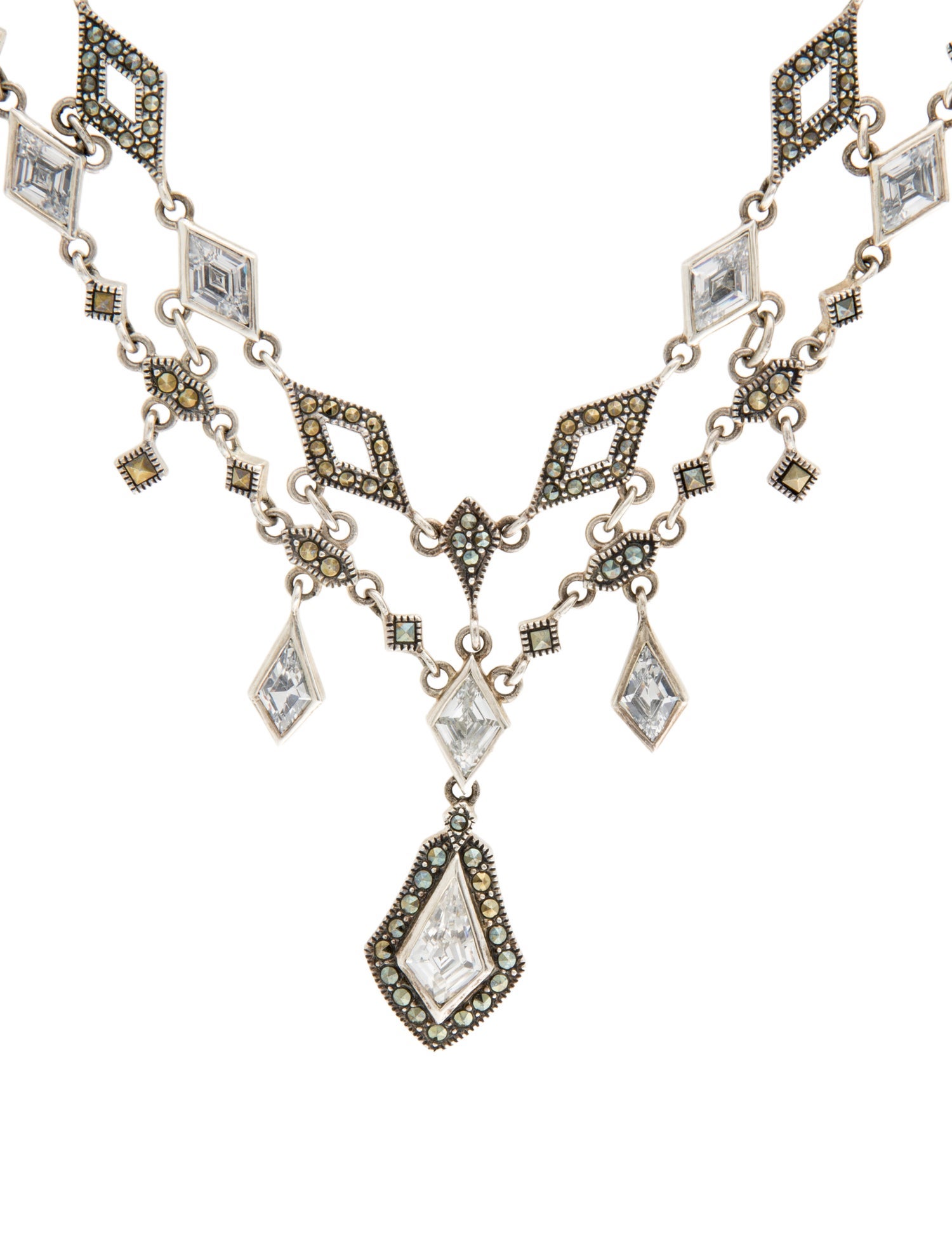 Judith Jack Marcasite & Cubic Zirconia Collar Necklace