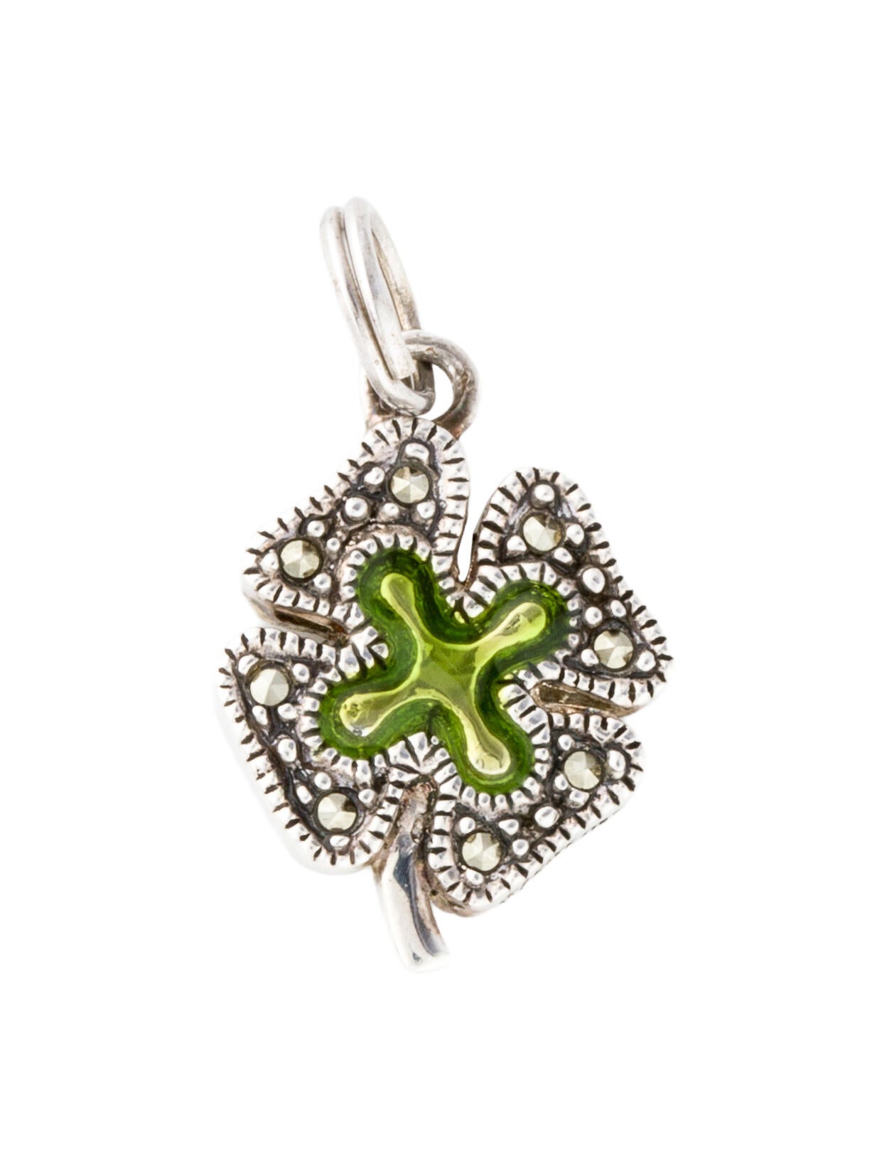 Judith Jack Enamel & Marcasite Clover Charm