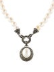 Judith Jack Faux Pearl & Marcasite Pendant Necklace