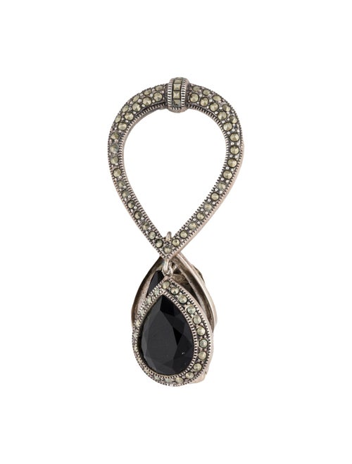 Judith Jack Onyx & Marcasite Enhancer Pendant