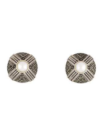 Judith Jack Faux Pearl Clip-On Earrings