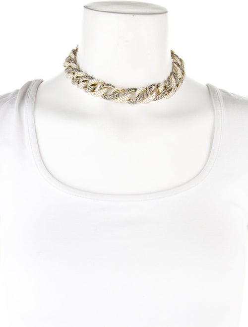 Judith Jack Crystal & Marcasite Link Choker Necklace