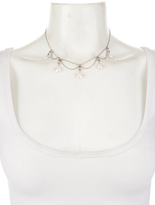 Judith Jack Pearl & Marcasite Station Necklace