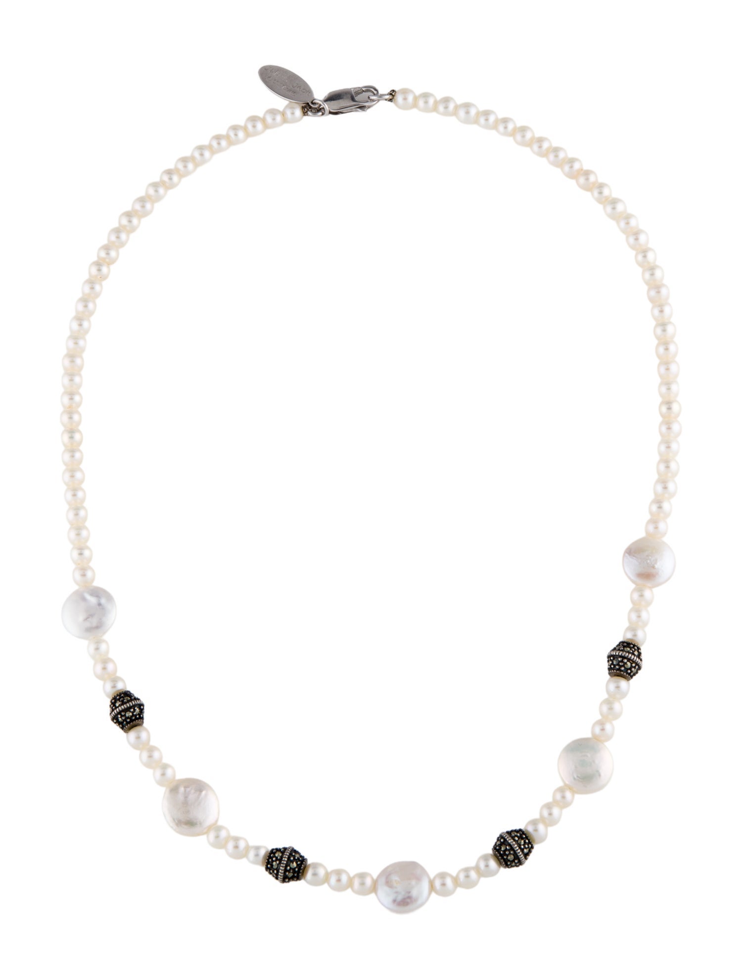 Judith Jack Pearl & Marcasite Collar Necklace