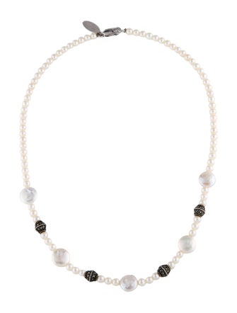Judith Jack Pearl & Marcasite Collar Necklace