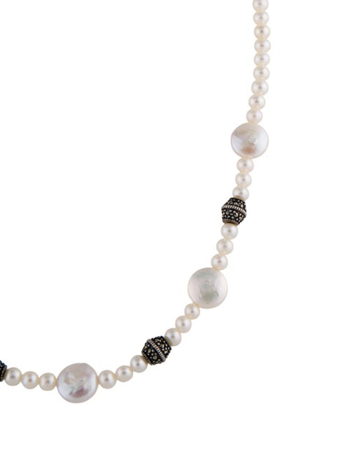 Judith Jack Pearl & Marcasite Collar Necklace
