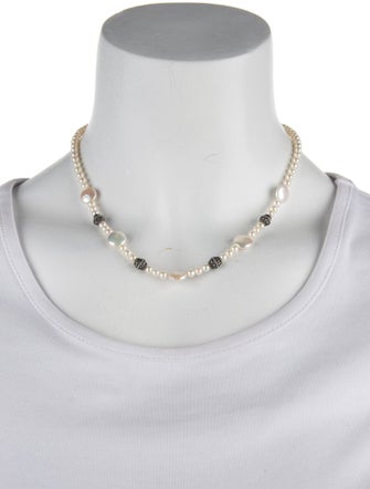 Judith Jack Pearl & Marcasite Collar Necklace