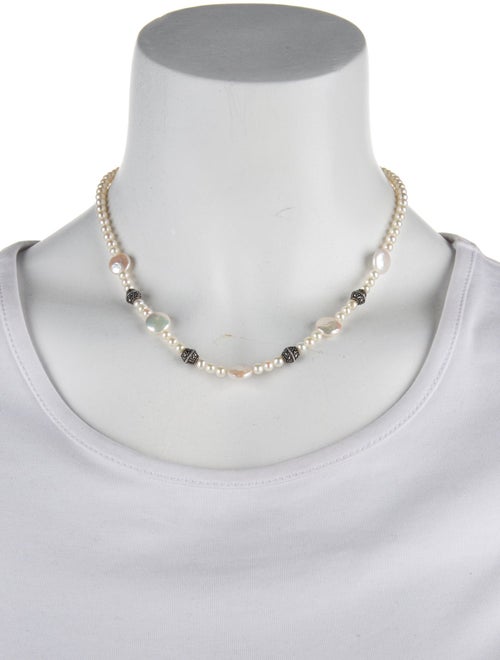 Judith Jack Pearl & Marcasite Collar Necklace