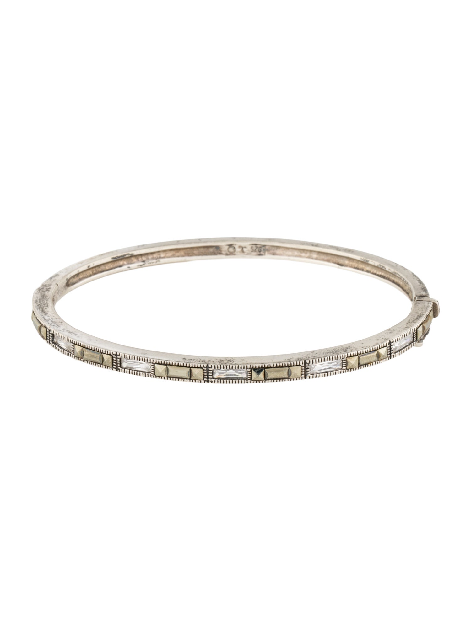 Judith Jack Marcasite & Cubic Zirconia Bangle Bracelet