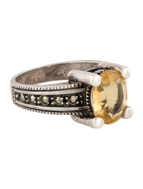 Judith Jack Citrine & Marcasite Cocktail Ring