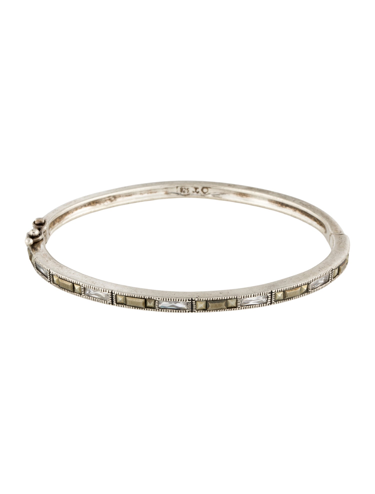 Judith Jack Marcasite & Cubic Zirconia Bangle Bracelet